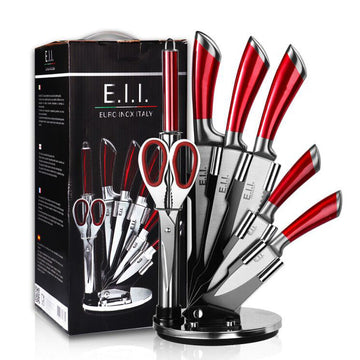 Kitchen Knife 8pc Block Set Microsharp Knives Stainless Steel Gift Scissor Tool